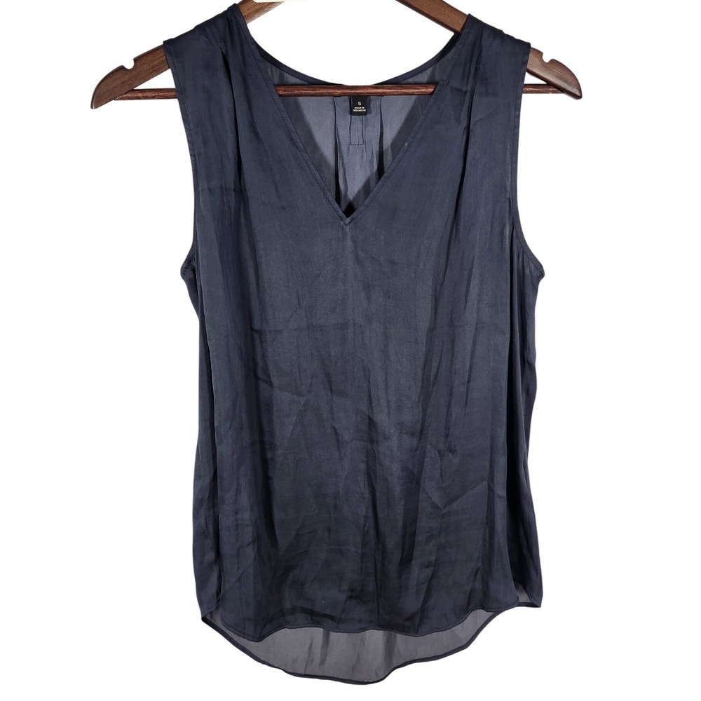 Banana Republic‎ Sleeveless Sheer Black V-Neck Blouse Basic Size Small